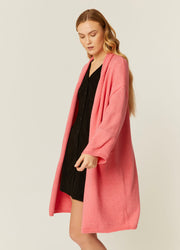 CARDIGAN IN MAGLIA FINE ROSA