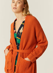 CARDIGAN LUNGO ARANCIO