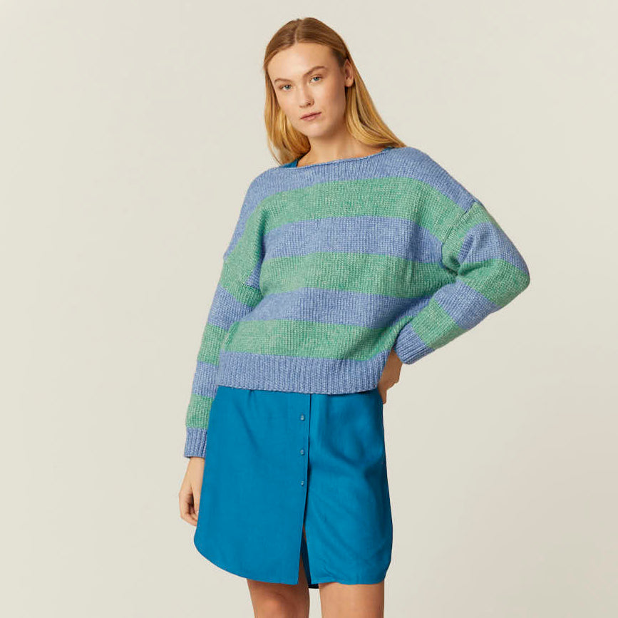 MAGLIA A RIGHE BLU E VERDE