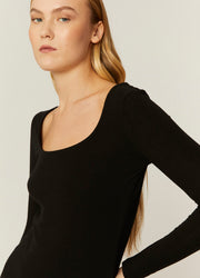 TOP CANALE CUELLO U NEGRO