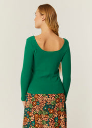 TOP CANALE CUELLO U VERDE