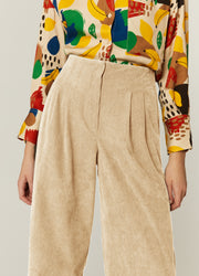 PANTALONI IN VELLUTO BEIGE