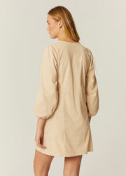 VESTIDO CORTO PANA BEIGE