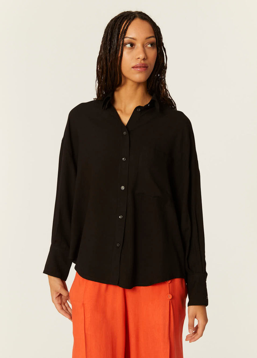 CAMISA OVERSIZE ECOVERO NEGRA