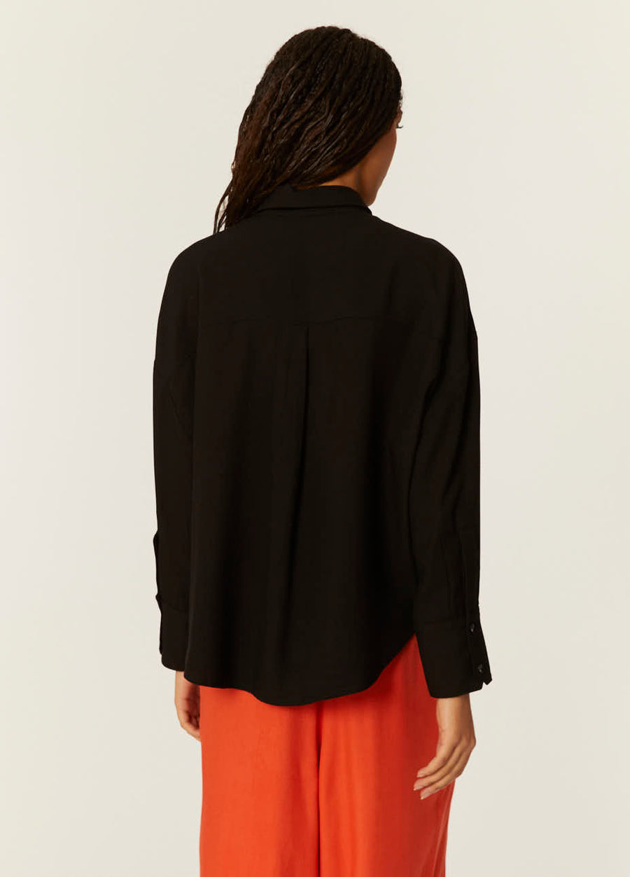 CAMICIA OVERSIZE ECOVERO NERA