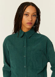 CAMICIA IN VELLUTO A COSTE VERDE