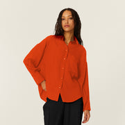 CAMISA OVERSIZE ECOVERO ROJA