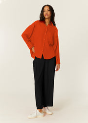 CAMISA OVERSIZE ECOVERO ROJA