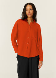 CAMICIA OVERSIZE ECOVERO ROSSA