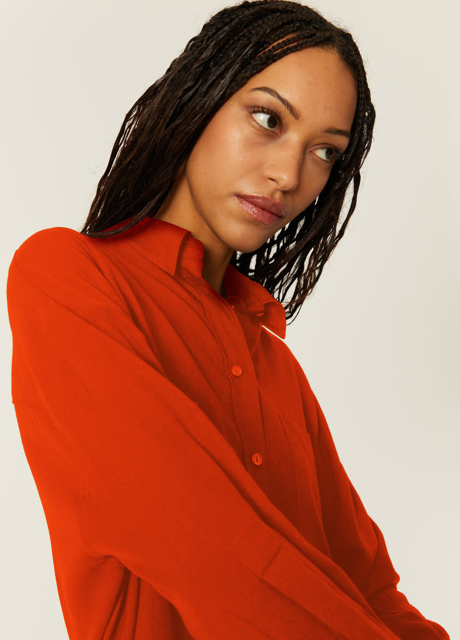 CAMISA OVERSIZE ECOVERO ROJA