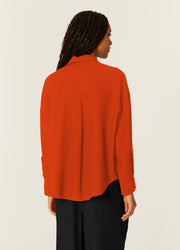 CAMICIA OVERSIZE ECOVERO ROSSA