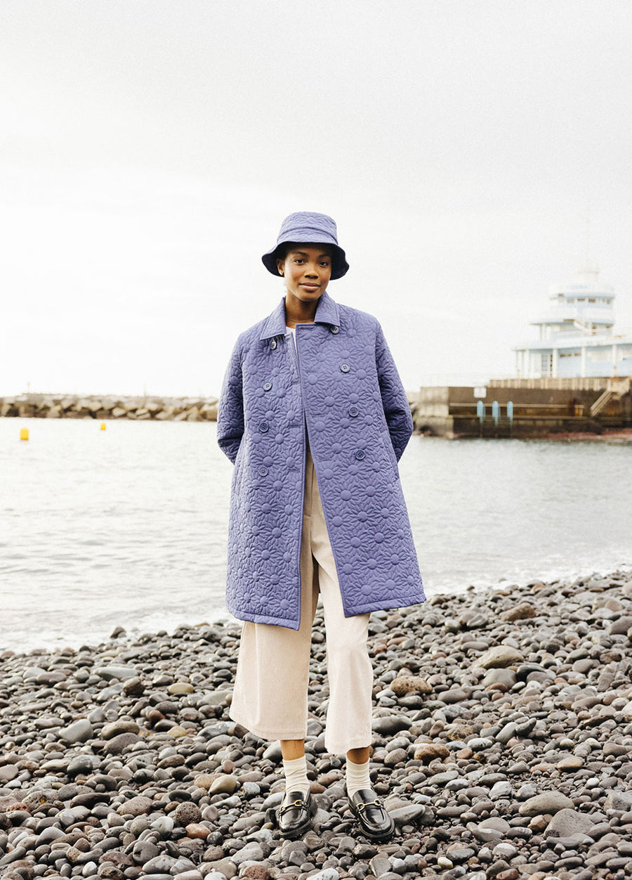 COAT DAISY EMBR INDIGO