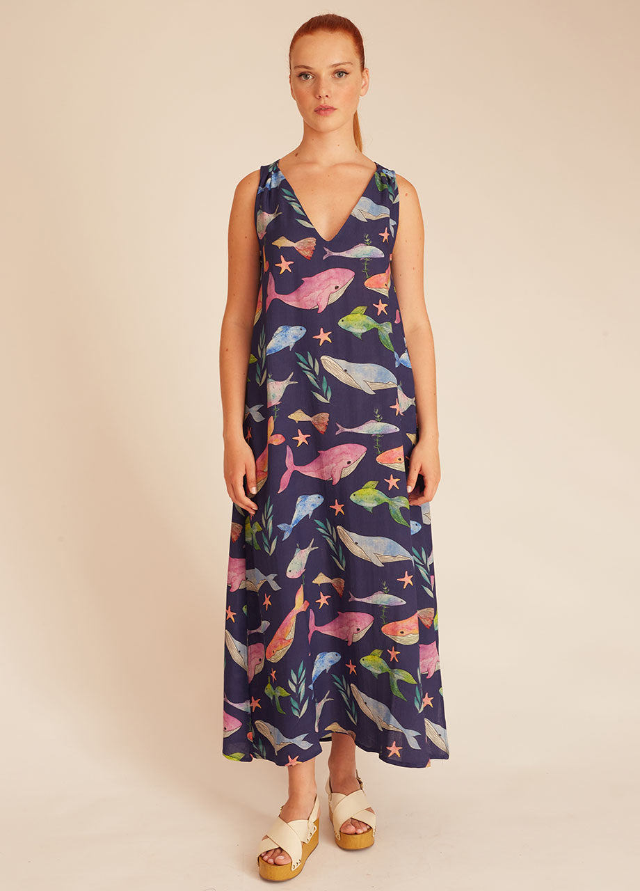 WHALES LONG DRESS