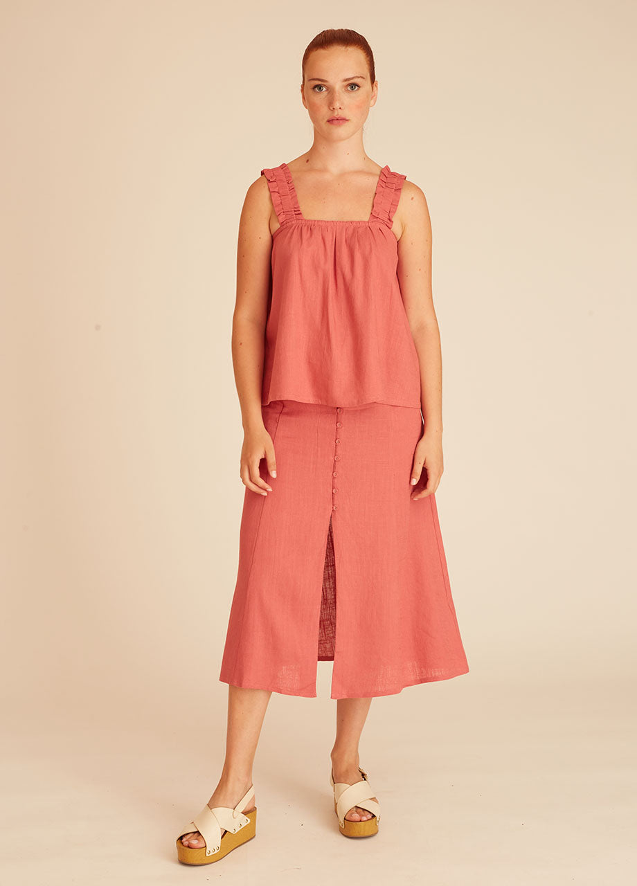 LINEN TOP PINK