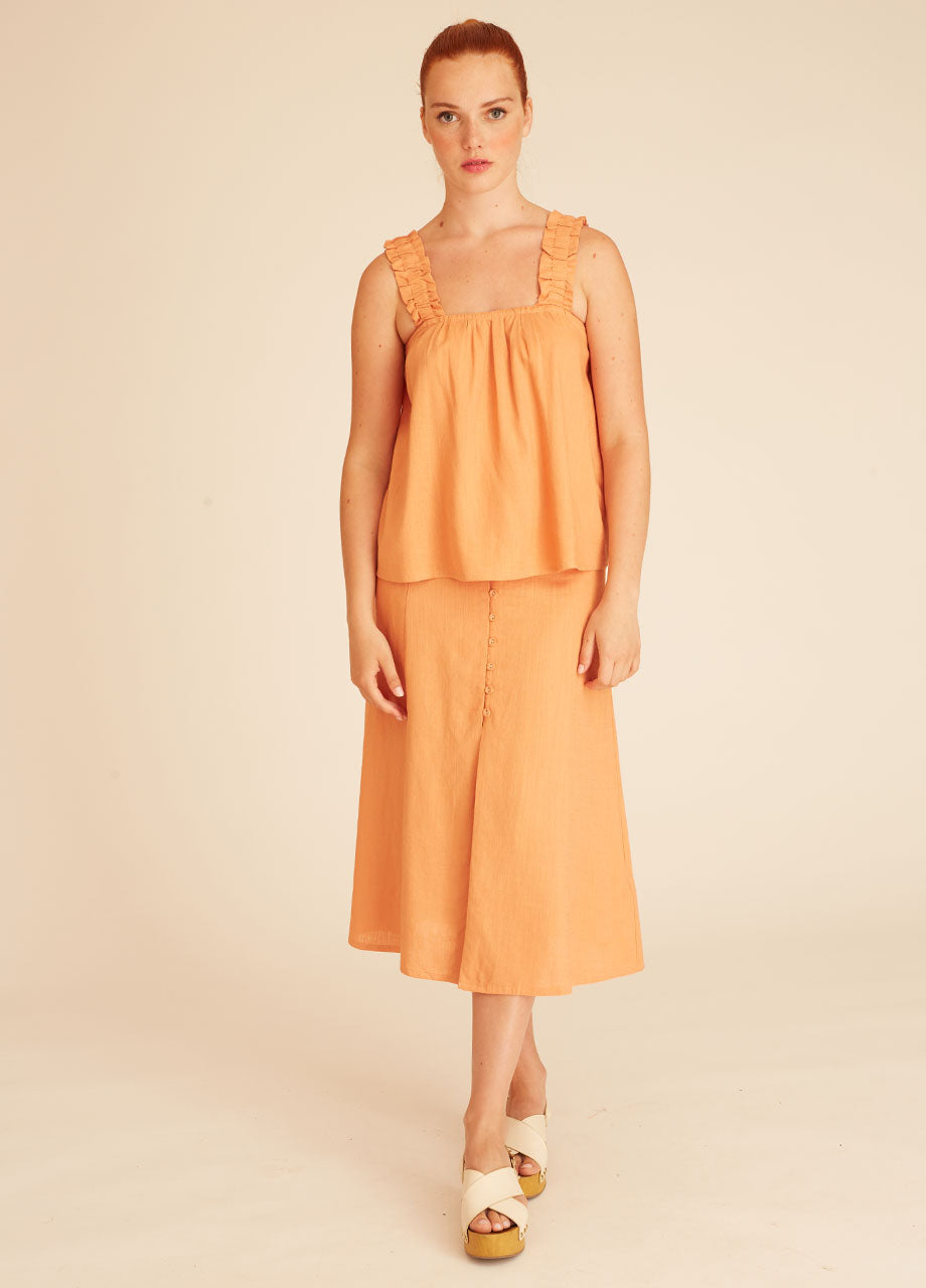 LINEN TOP PEACH