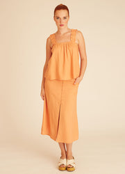 LINEN TOP PEACH