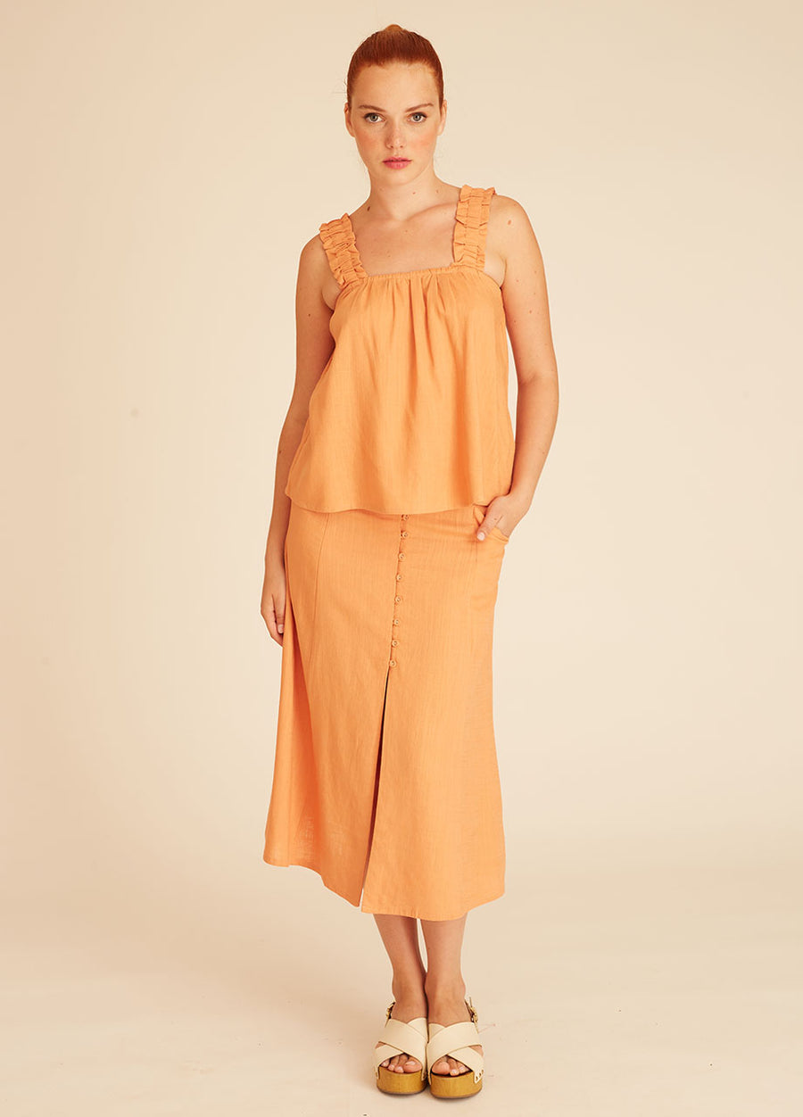 LINEN TOP PEACH