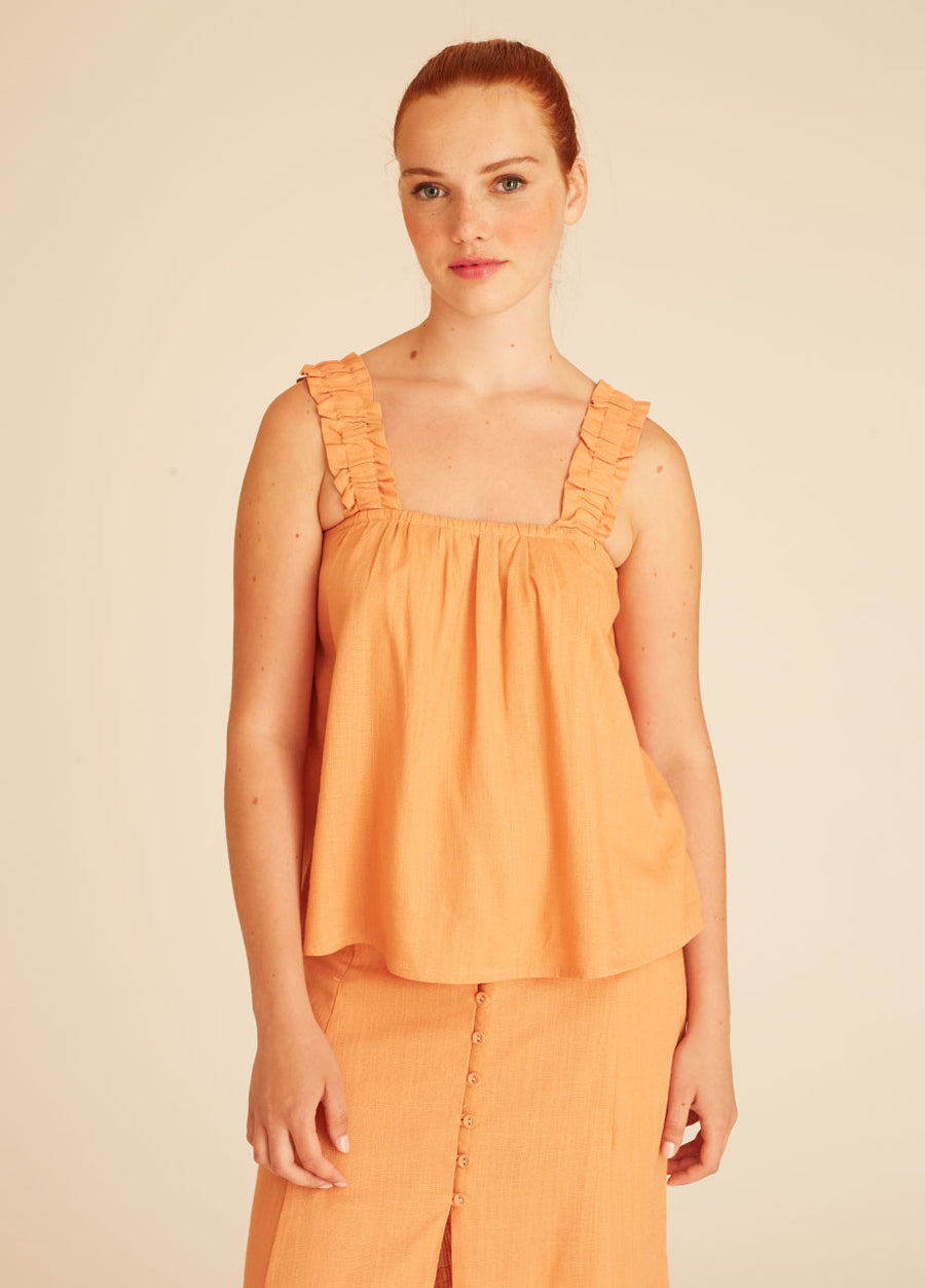 LINEN TOP PEACH