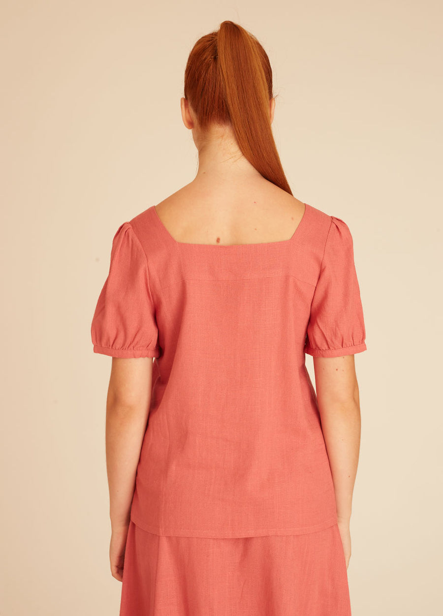 LINEN BLOUSE PINK