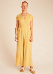 LINEN PLAYSUIT YELLOW