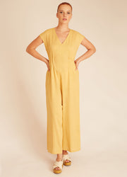 LINEN PLAYSUIT YELLOW