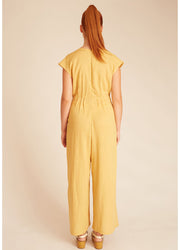 LINEN PLAYSUIT YELLOW