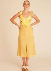 LINEN SKIRT YELLOW