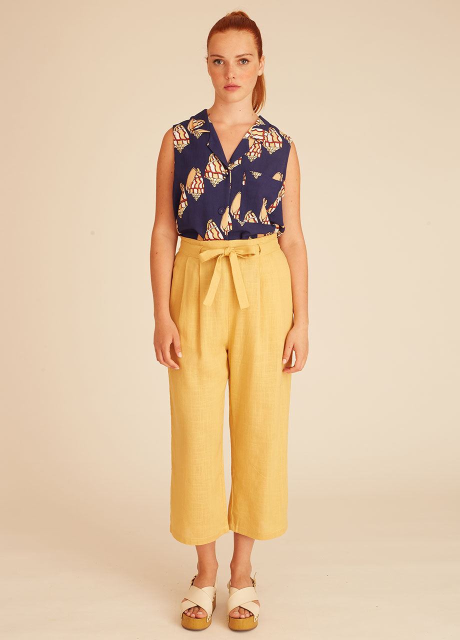 LINEN CULOTTE YELLOW