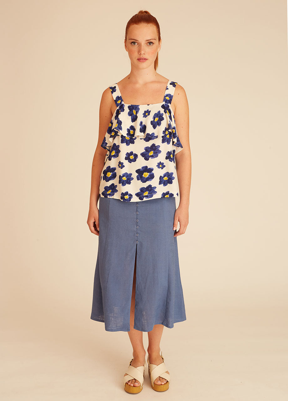 TOP A FIORI BLU