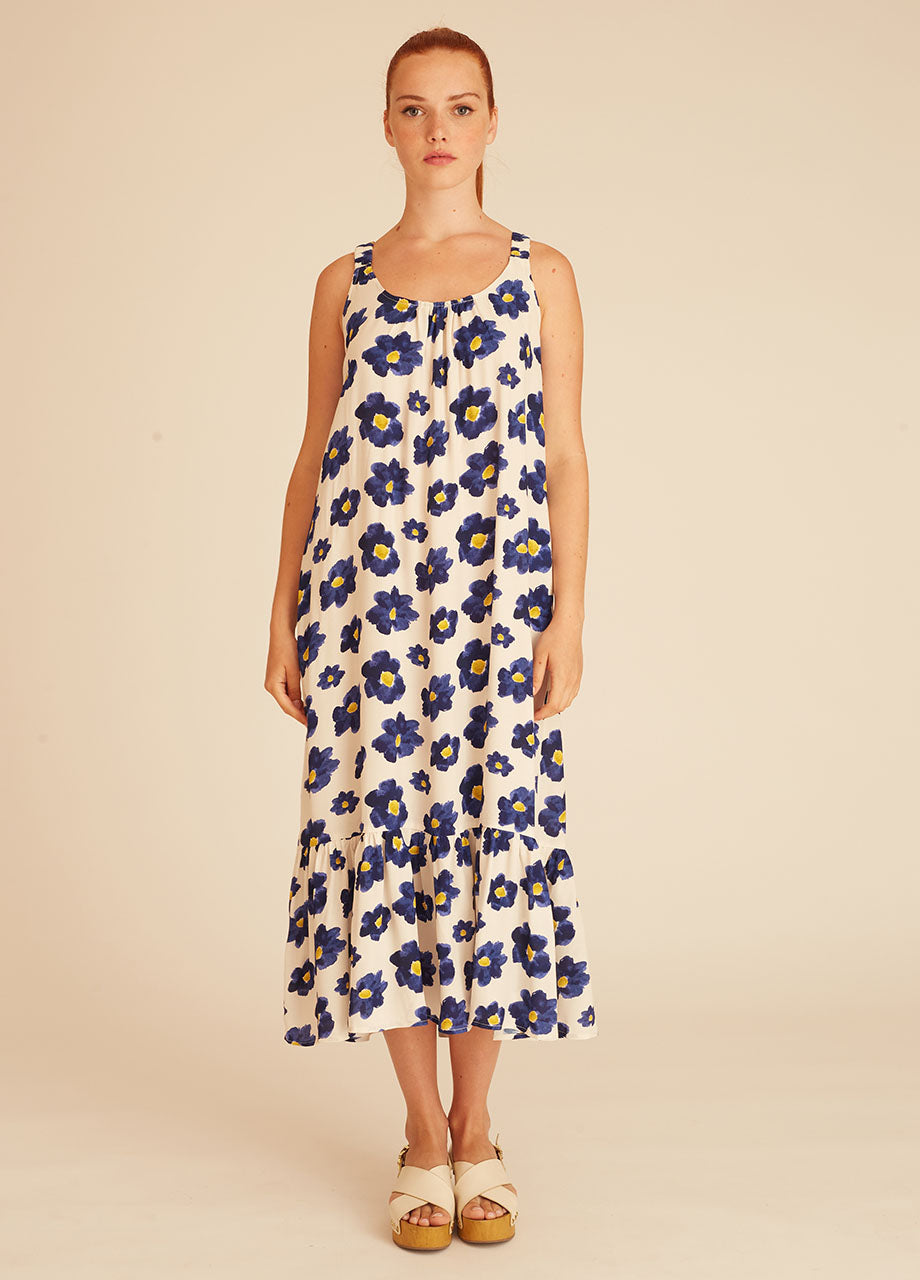 BLUE FLOWERS LONG DRESS