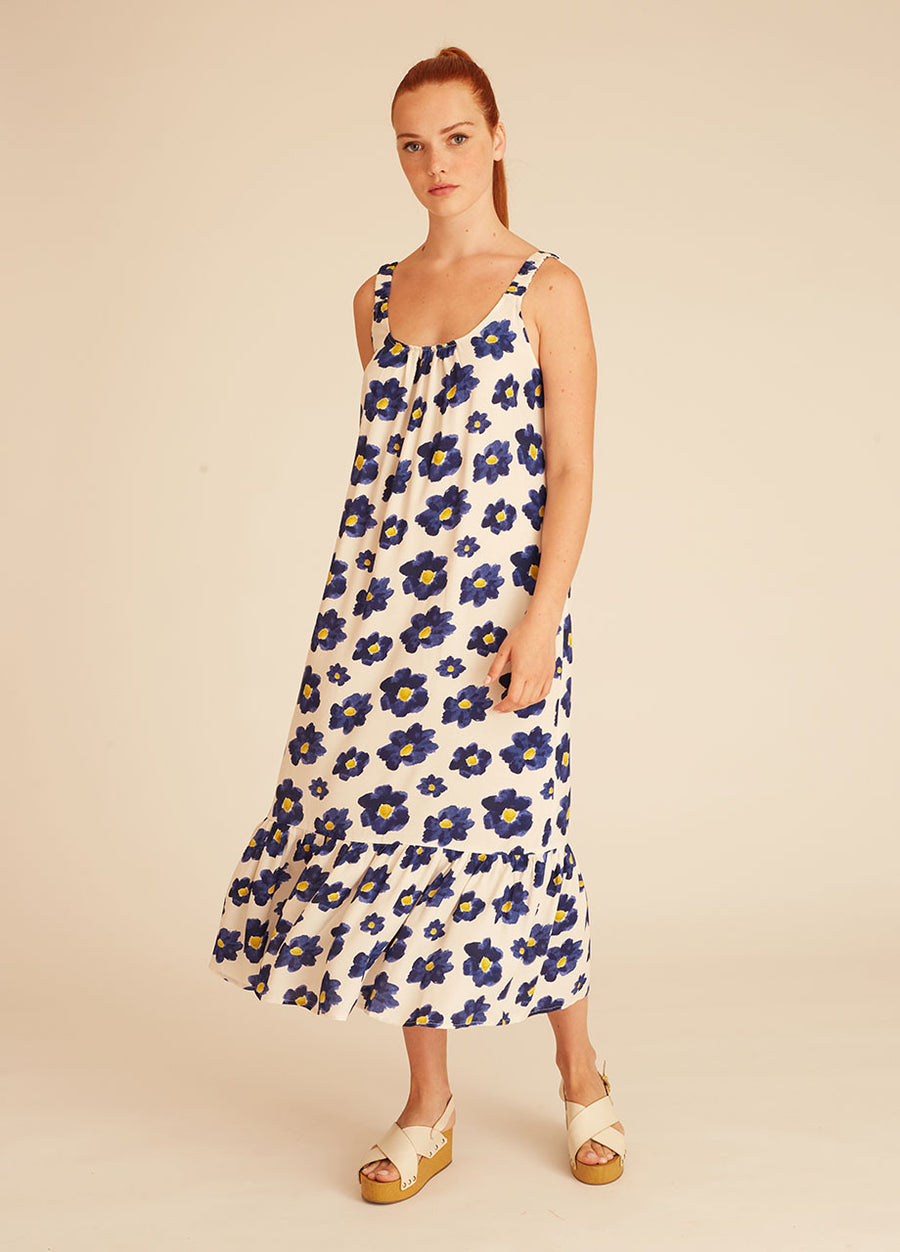 BLUE FLOWERS LONG DRESS