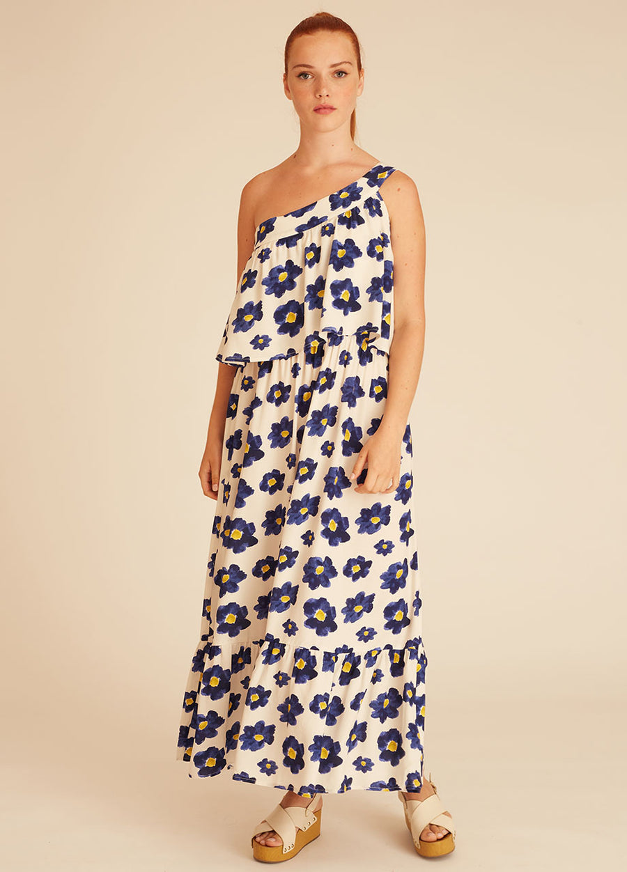 BLUE FLOWERS MAXI DRESS