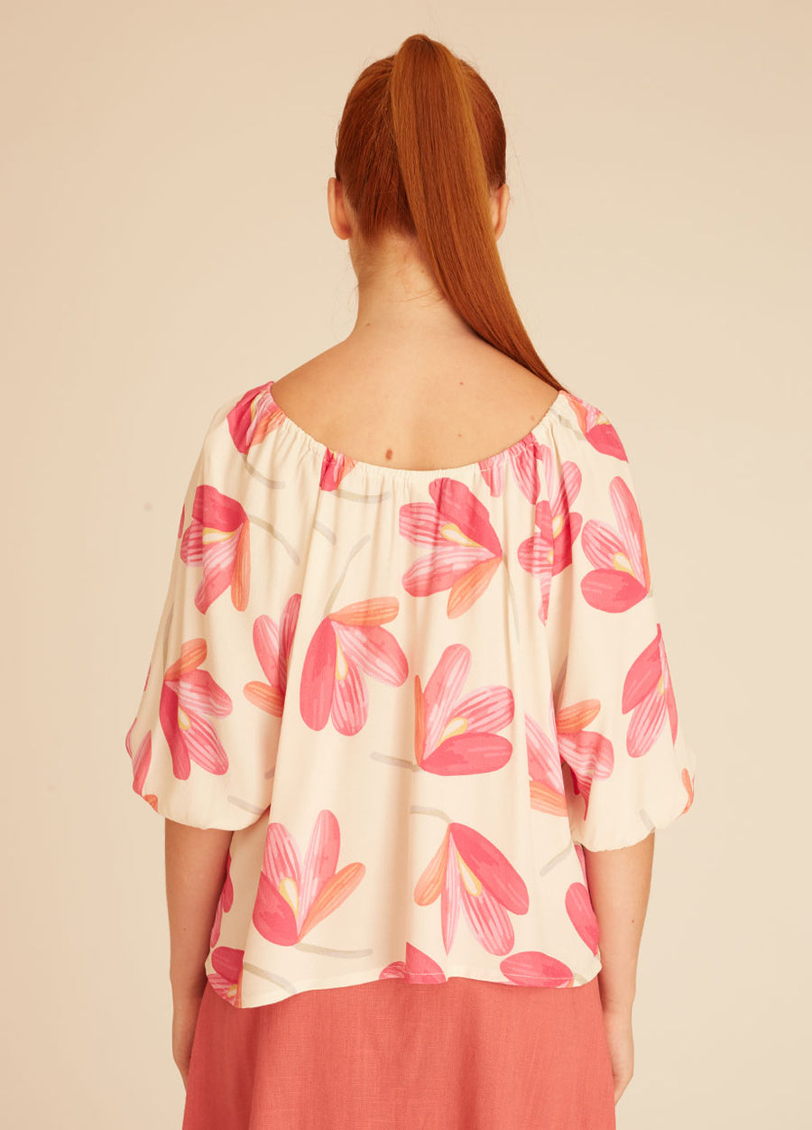 PINK FLOWERS BLOUSE