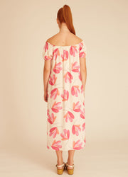 PINK FLOWERS BARDOT DRESS