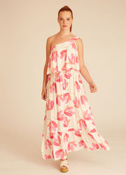 PINK FLOWERS MAXI DRESS