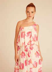 PINK FLOWERS MAXI DRESS