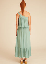 ONE SHOULDER DRESS GREEN