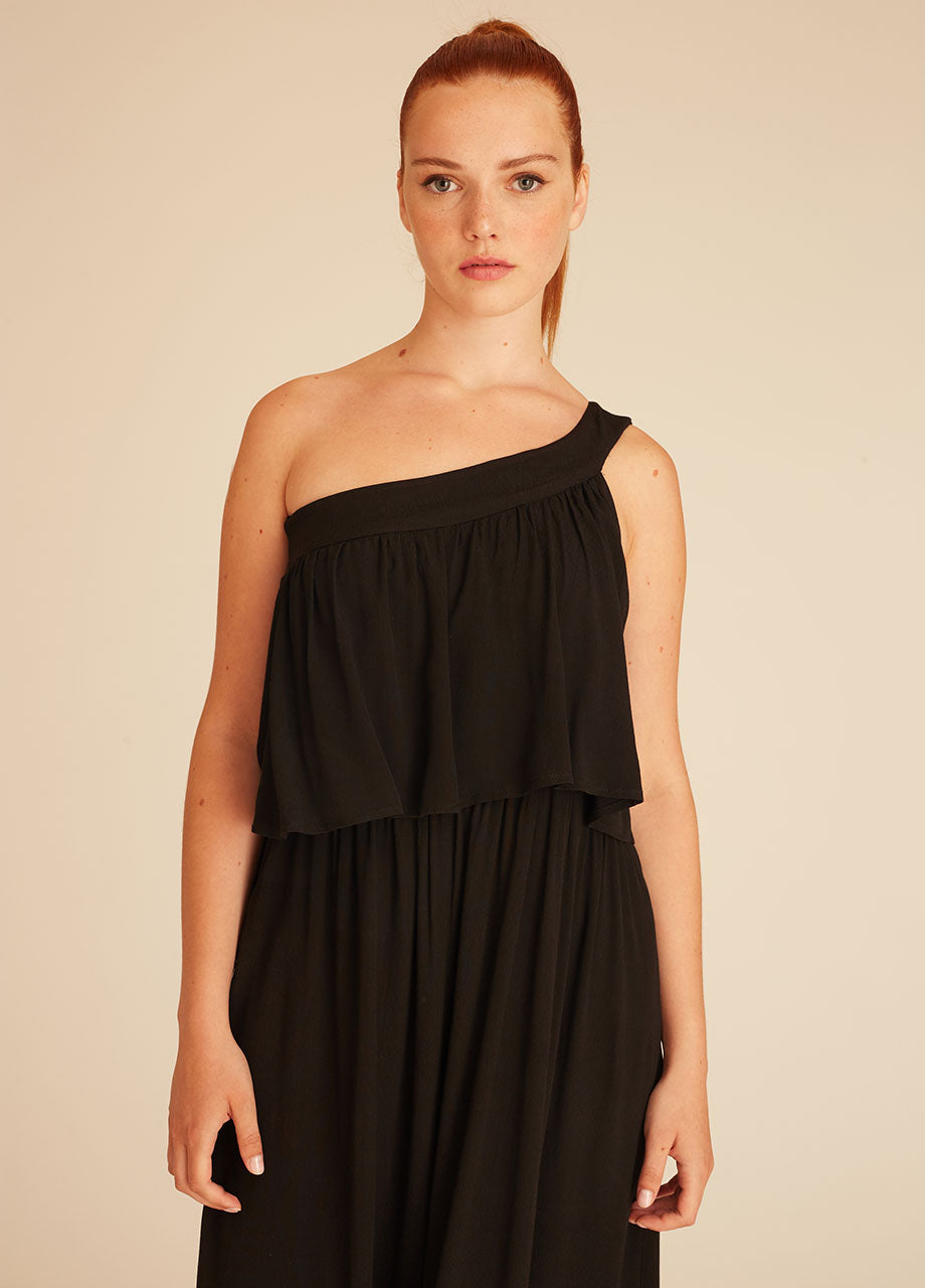 ONE SHOULDER DRESS BLACK