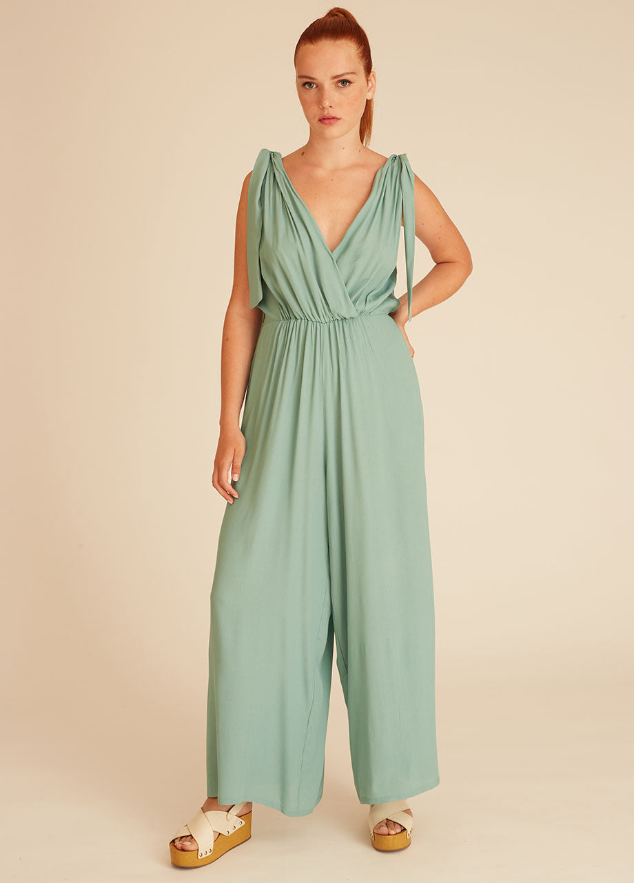 VISCOSE PLAYSUIT GREEN