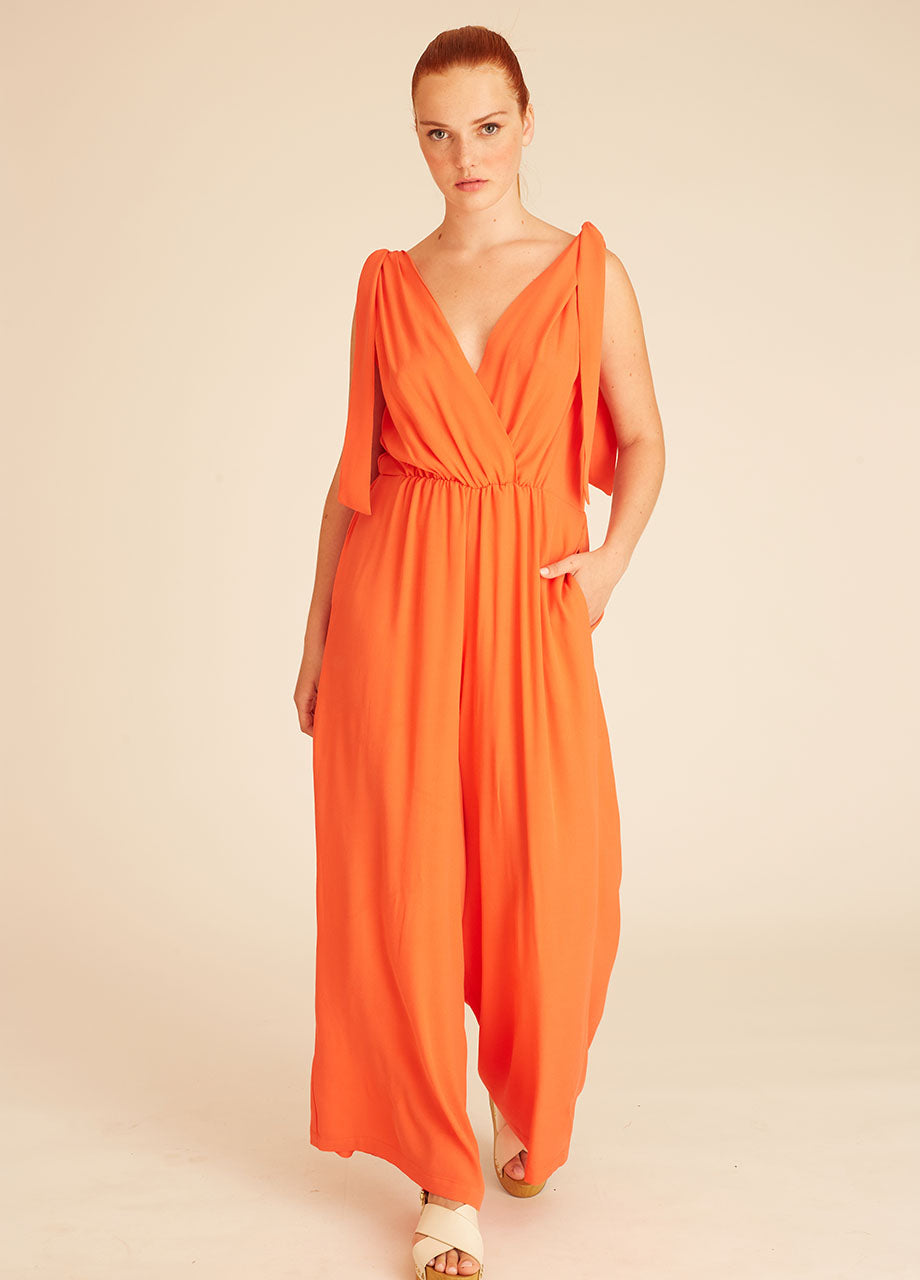 VISCOSE PLAYSUIT CORAL