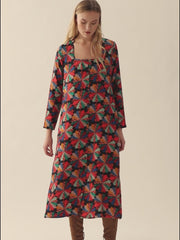 VESTIDO ESCOTE PATCHWORK