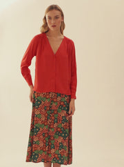 CAMICIA OVERSIZE ECOVERO ROSSA